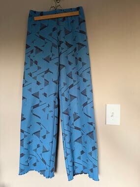 NWT Haystacks Brazilian Energy Pants Size Small Blue Black Geometric
